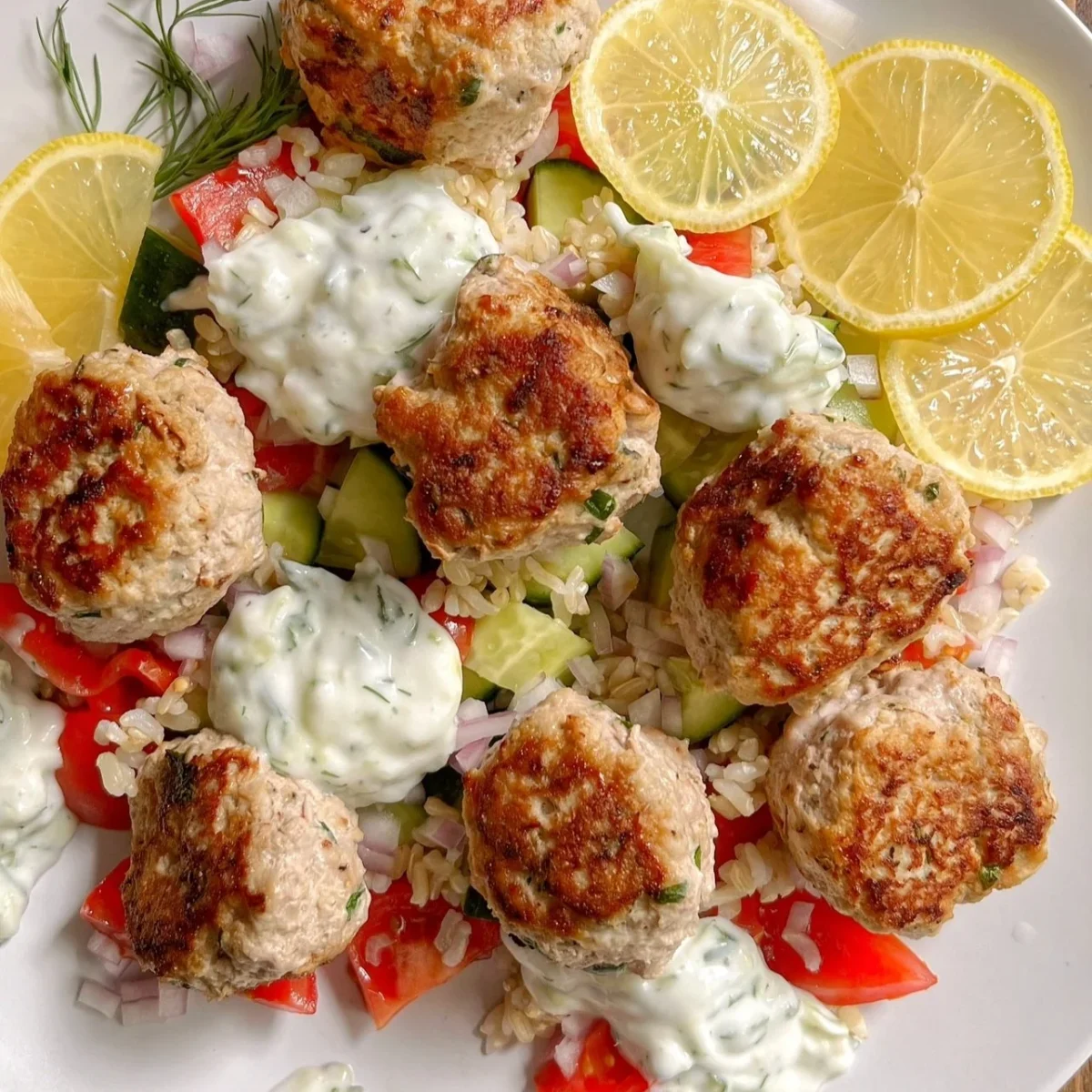 Greek Turkey Meatballs With Homemade Dairy-Free Tzatziki Sauce