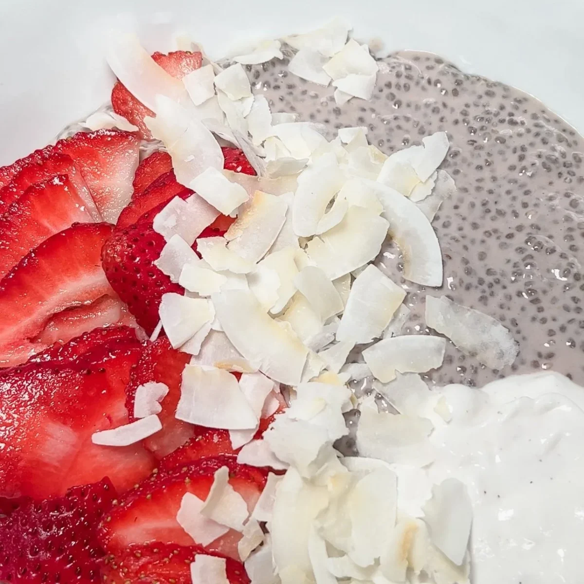 Strawberries and Cream Chia Seed Pudding
