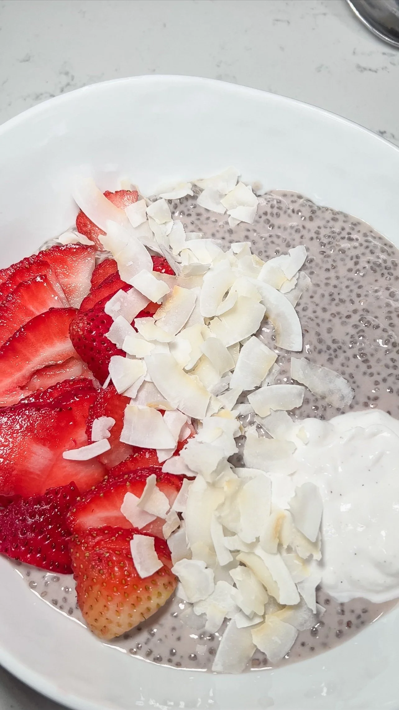 Strawberries and Cream Chia Seed Pudding