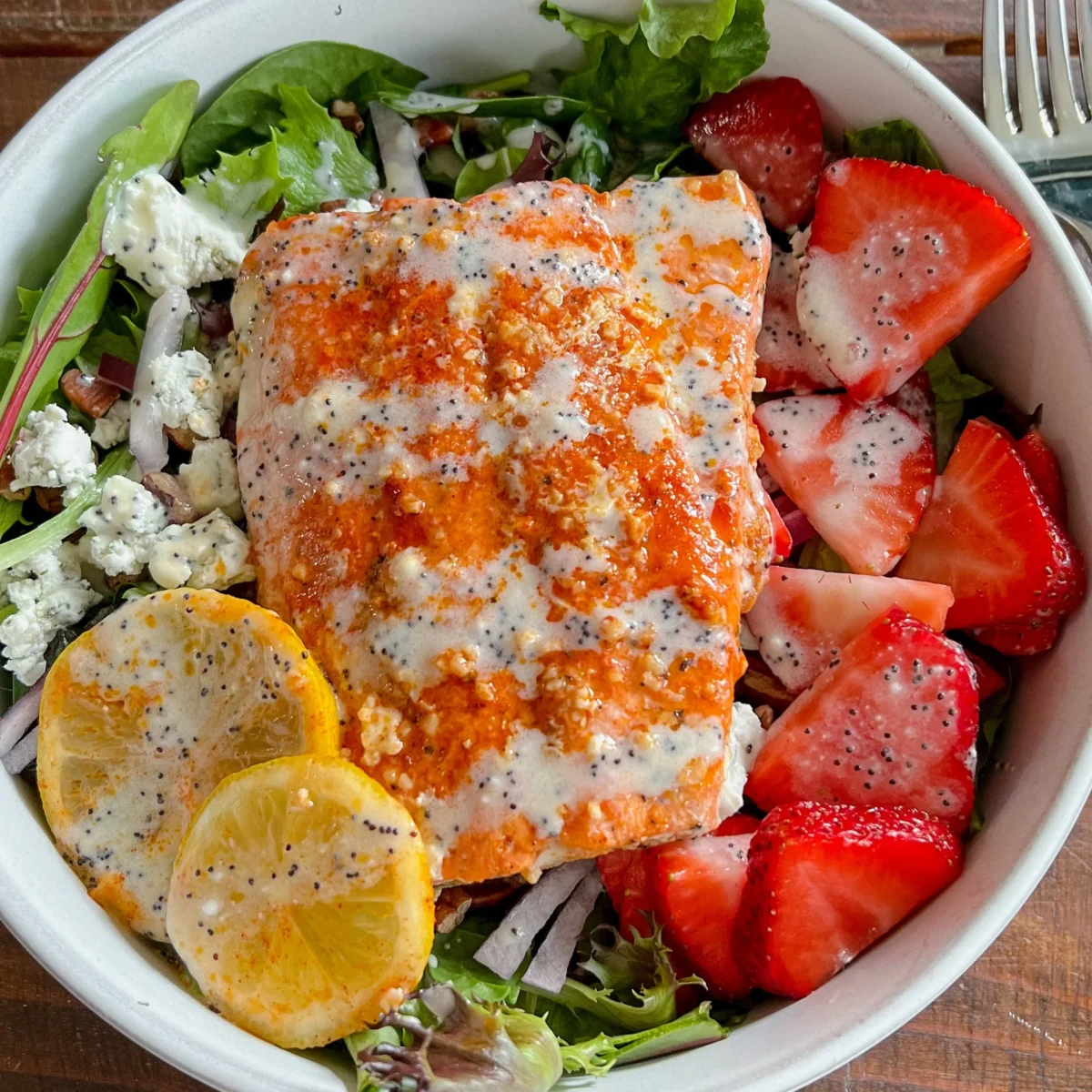 Honey Poppy Seed Salmon Salad
