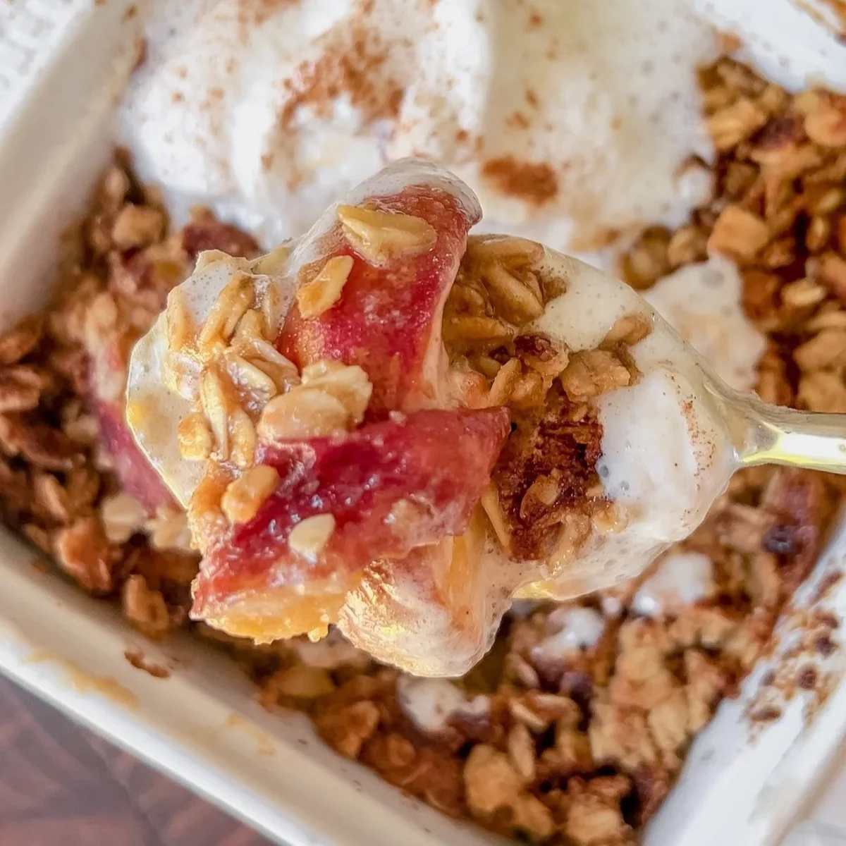 20 Minute Air Fryer Peach Crisp