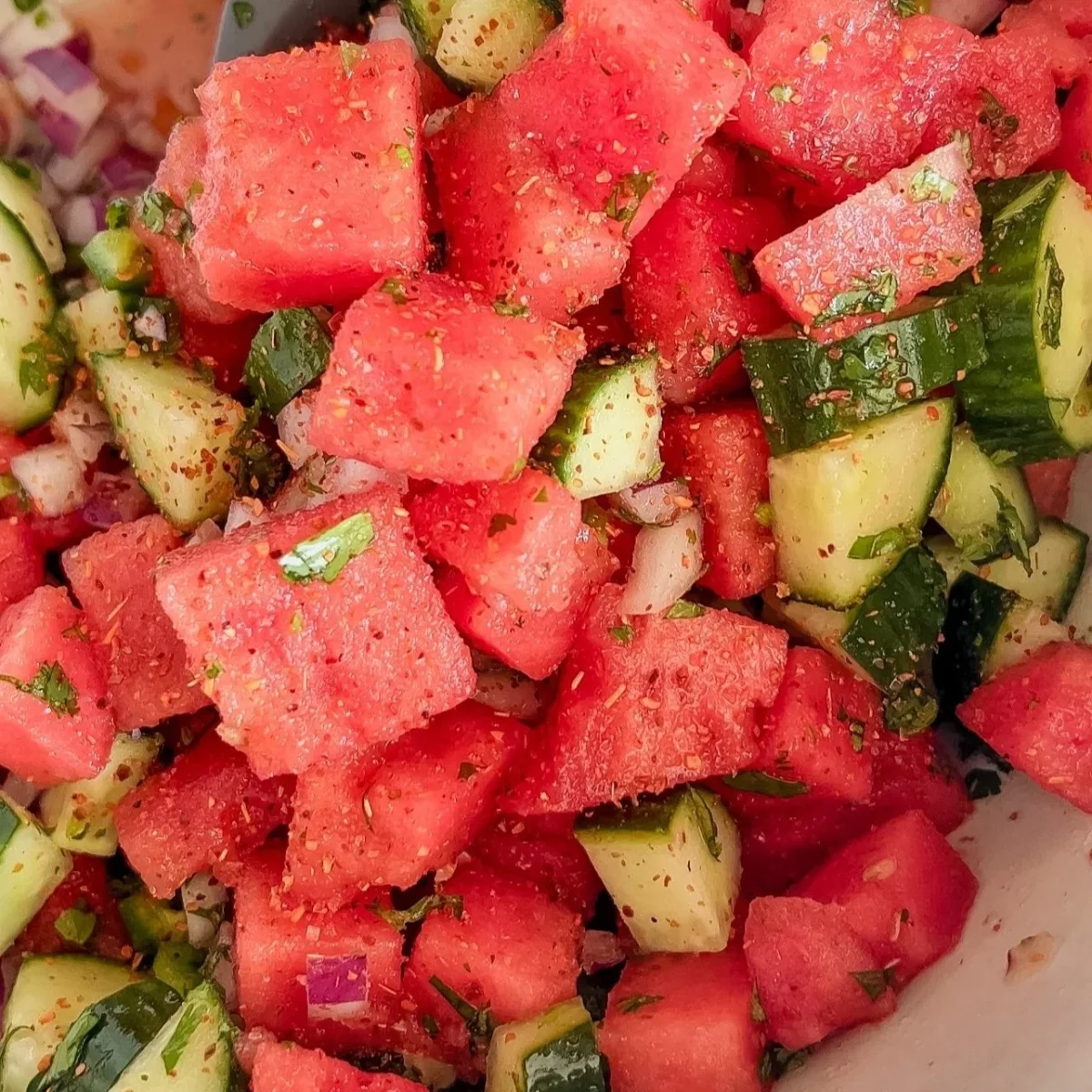 Spicy Watermelon Cucumber Salad