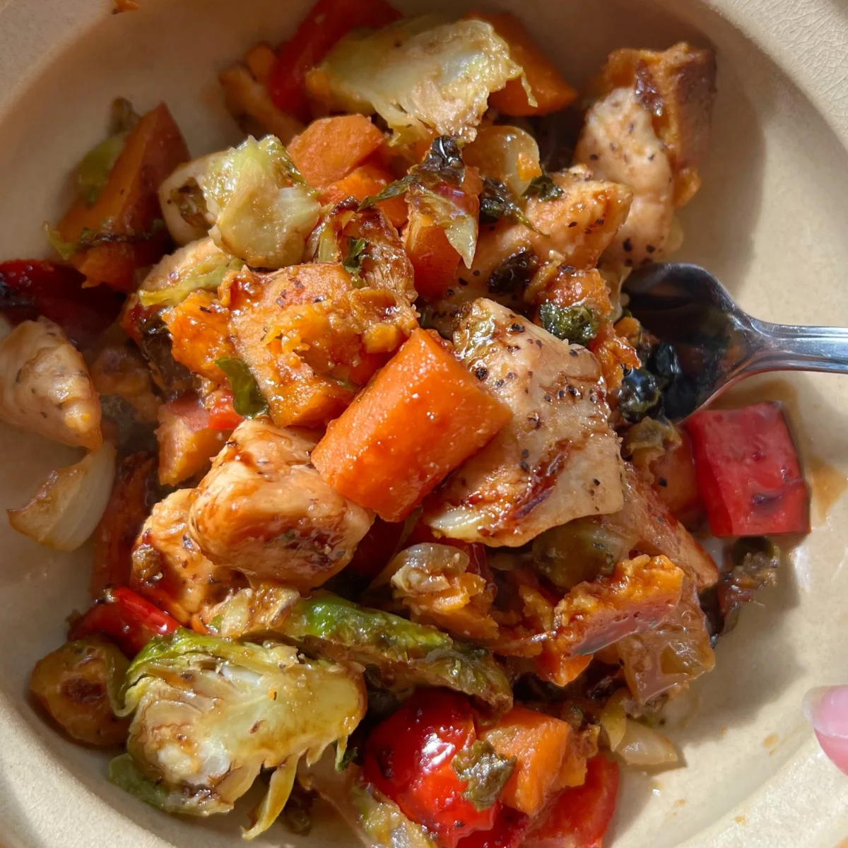 Harvest Chicken Hash With Balsamic Apple Cider Glaze