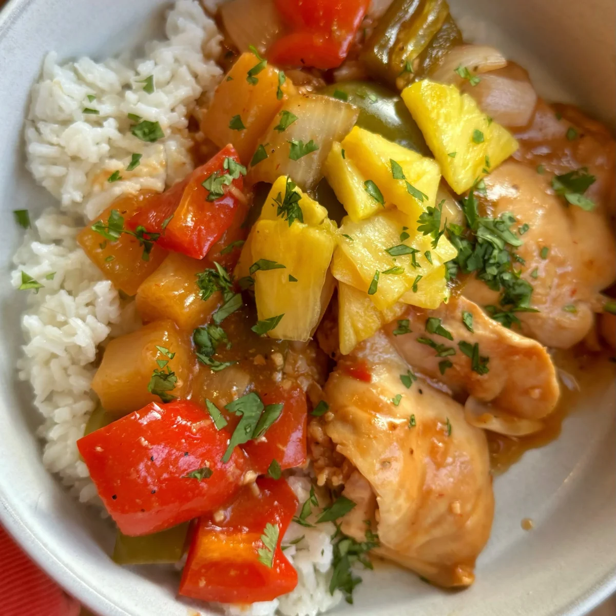 Crockpot Pineapple Chicken and Coconut Rice