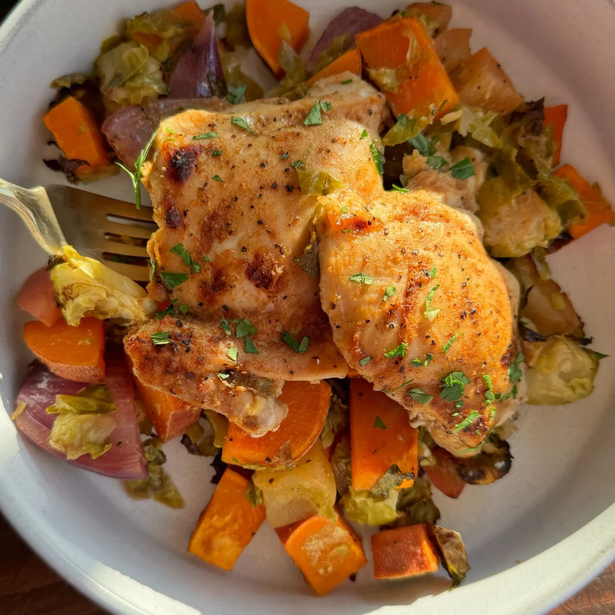 Sheet Pan Apple Cider Glazed Chicken & Veggies