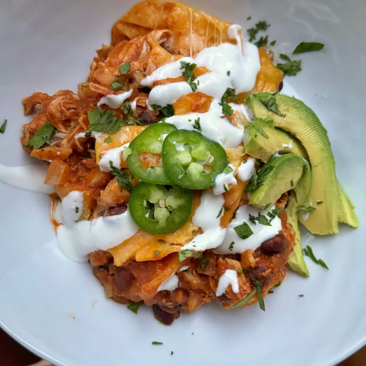 Crockpot Chicken Enchiladas