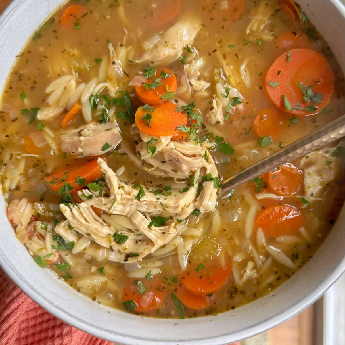Lemon Chicken and Orzo Soup