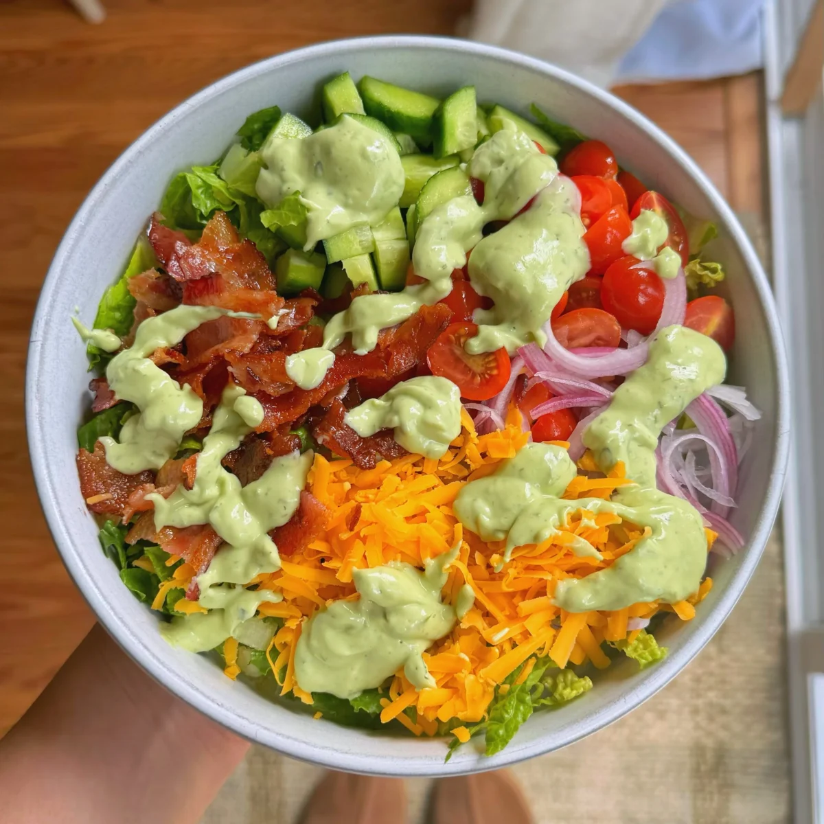 BLT Salad With Homemade Avocado Ranch