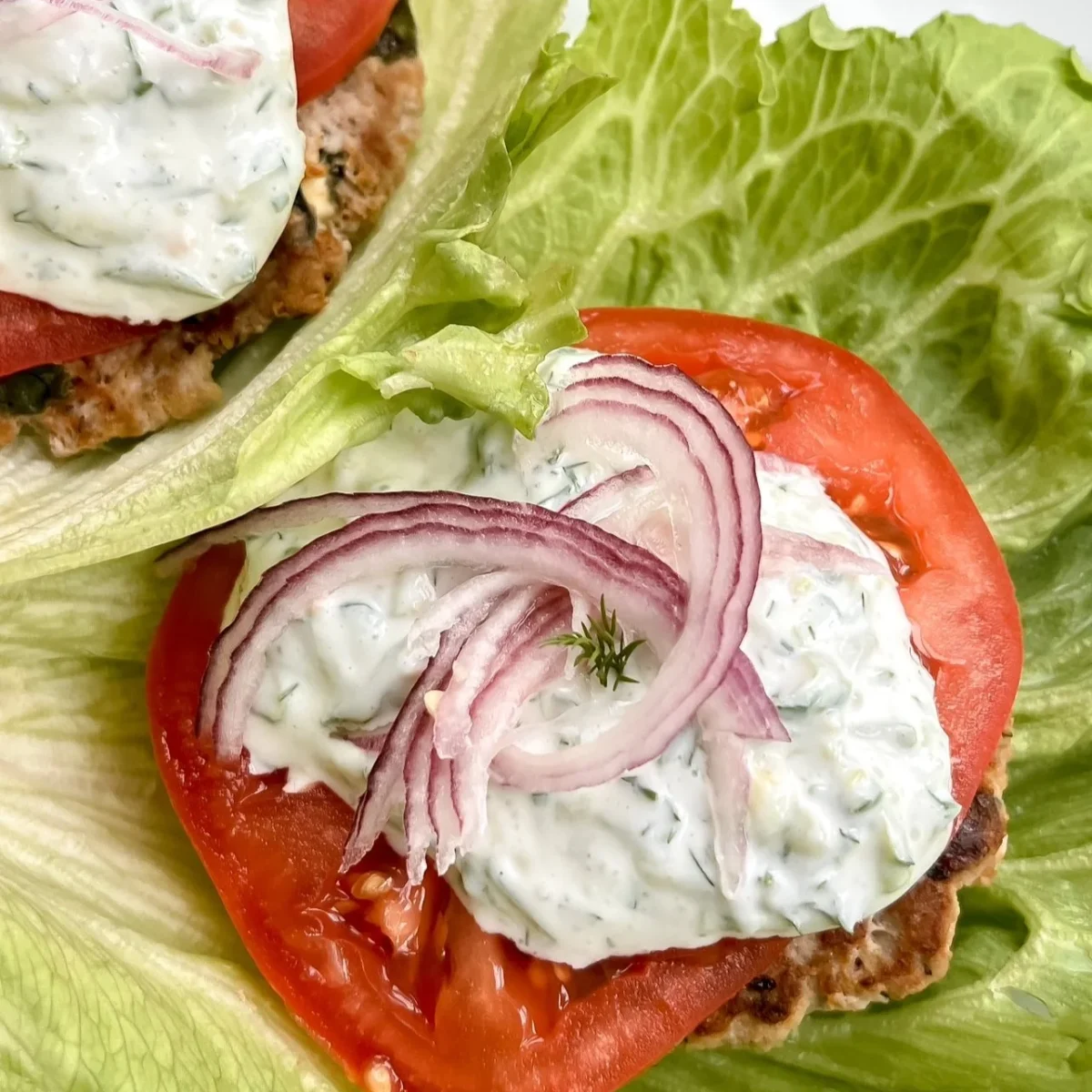Spinach and Feta Lettuce Wrap Turkey Burgers