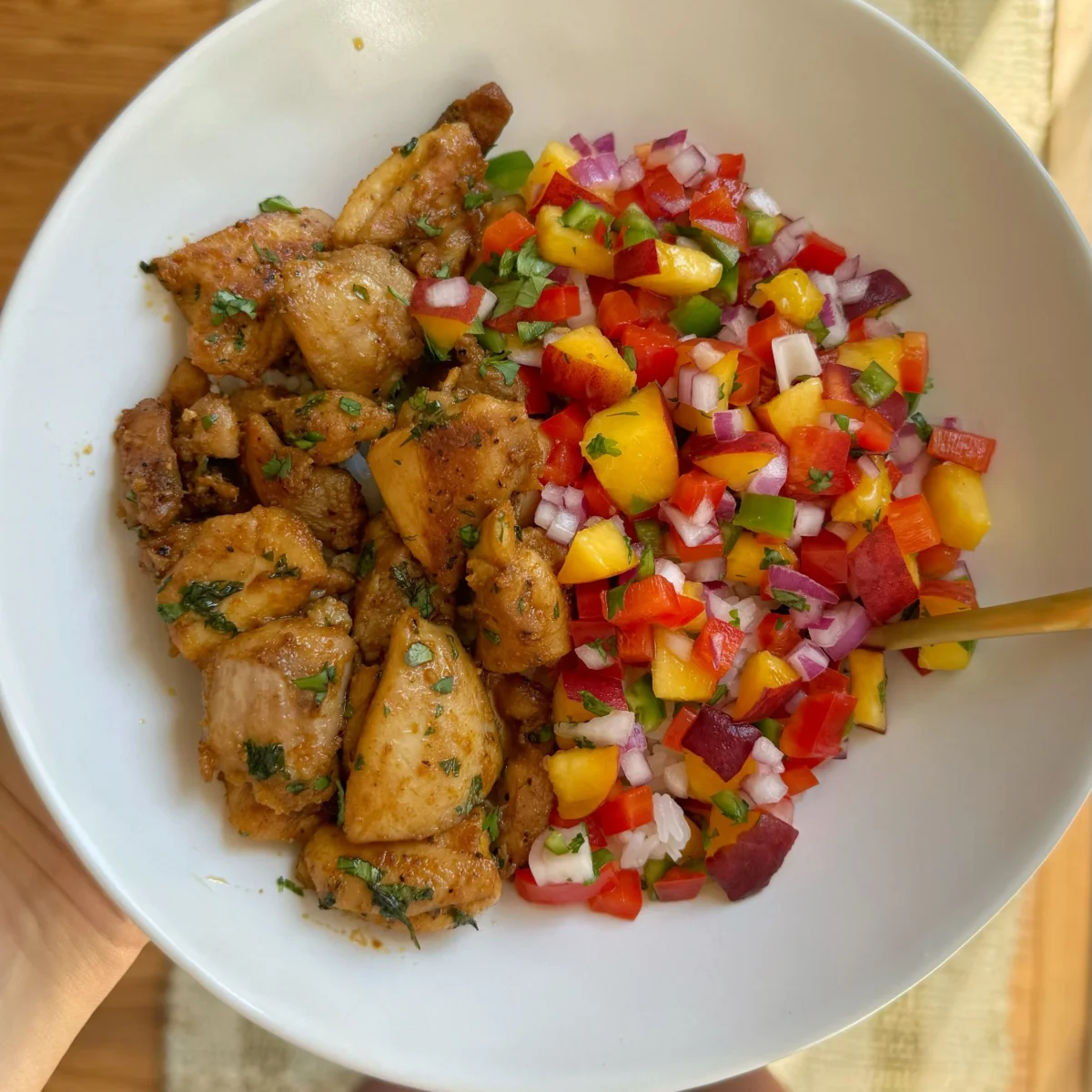 Cilantro Lime Chicken with Peach Salsa