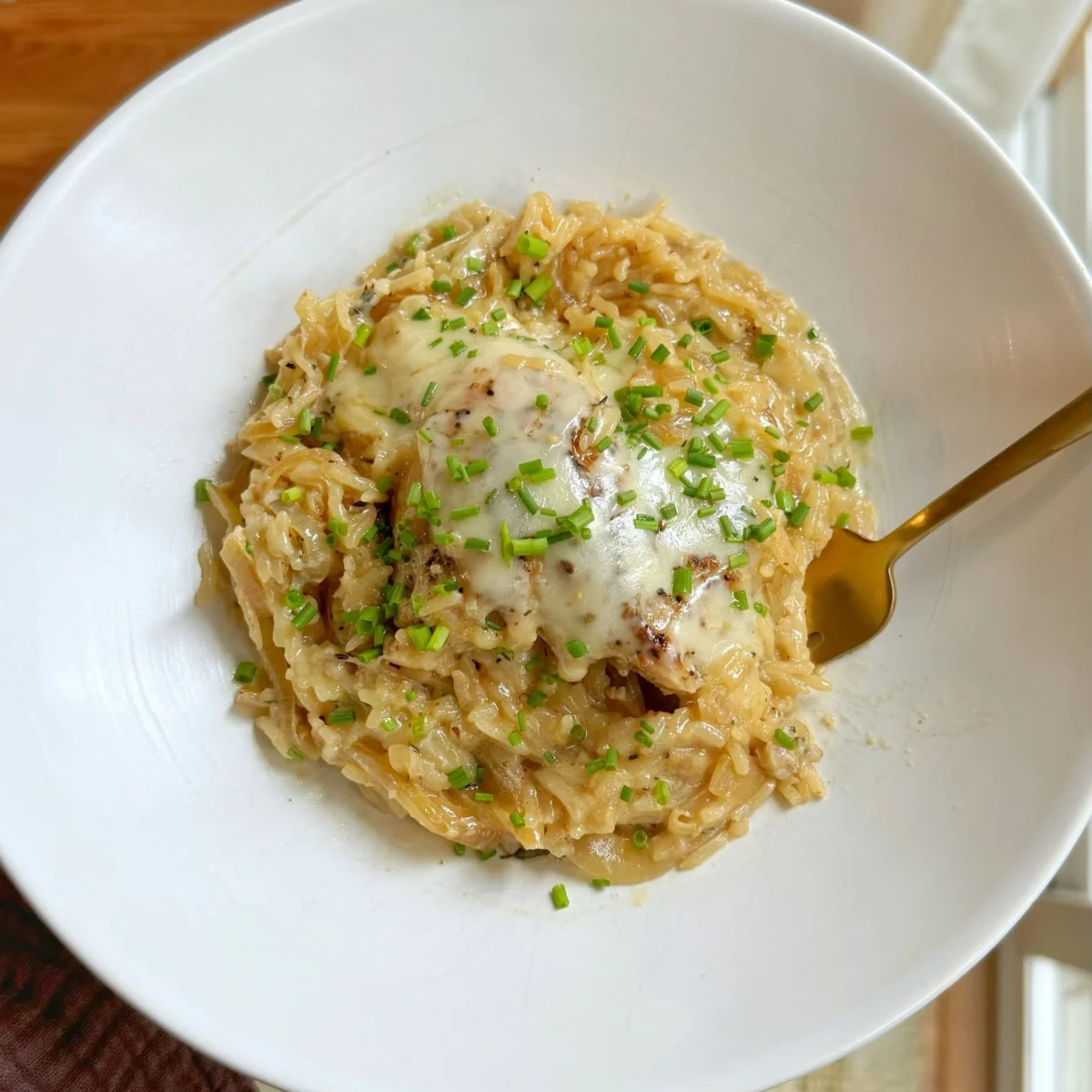 French Onion Chicken and Rice Skillet&nbsp;