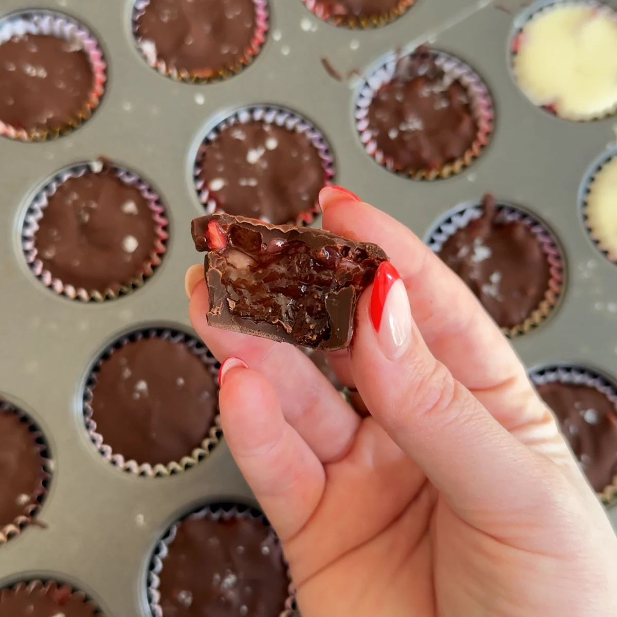 Chocolate Strawberry Jam Cups