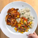 Cilantro Lime Chicken with Coconut Rice & Mango Salsa