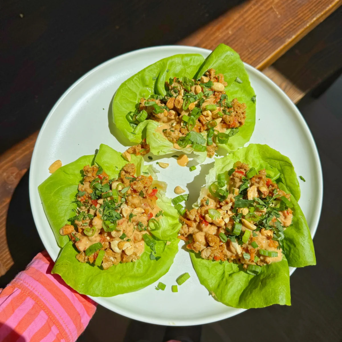 Thai Peanut Chicken Lettuce Wraps