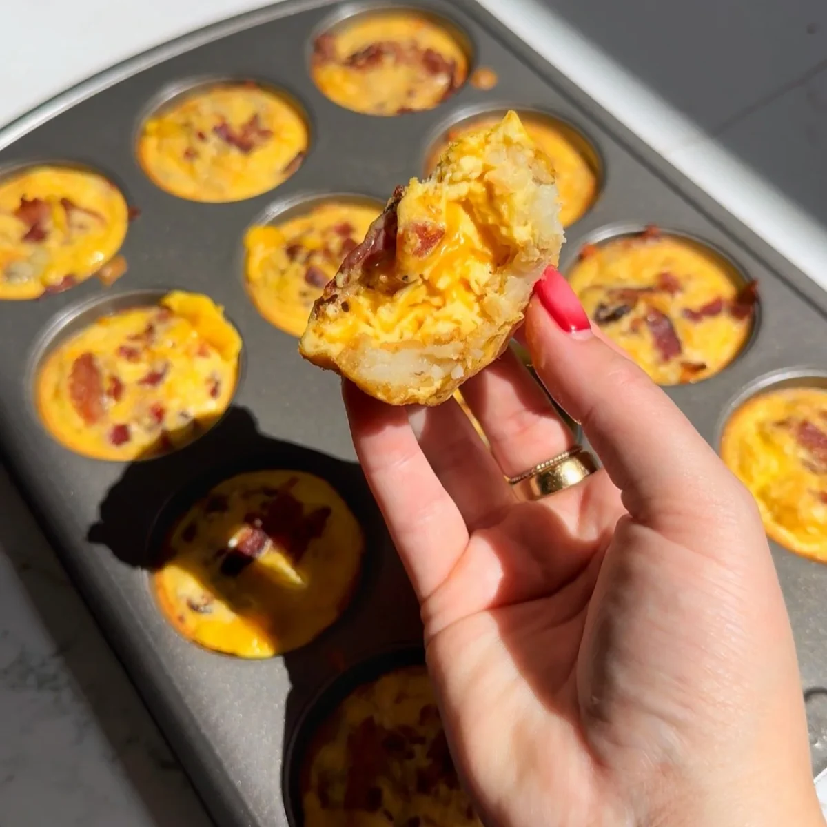 Cheesy Hash Brown Egg Bites