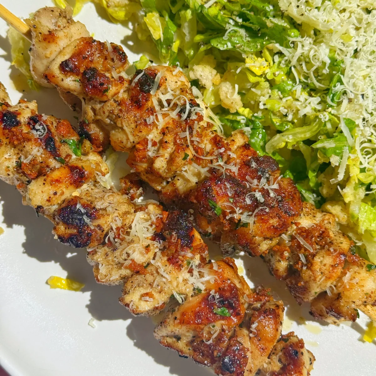 Garlic Parmesan Chicken Skewers
