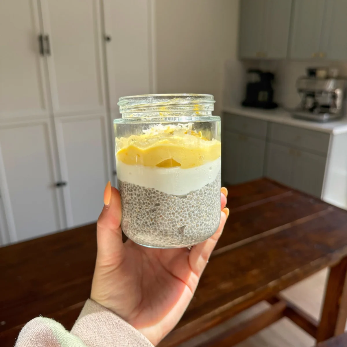 Mango coconut chia seed pudding