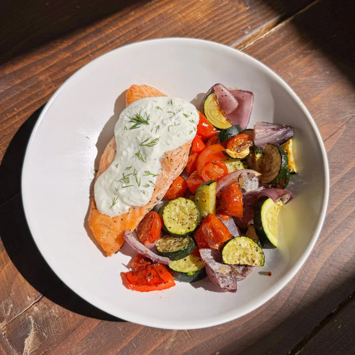 Citrus Salmon With Creamy Feta Sauce
