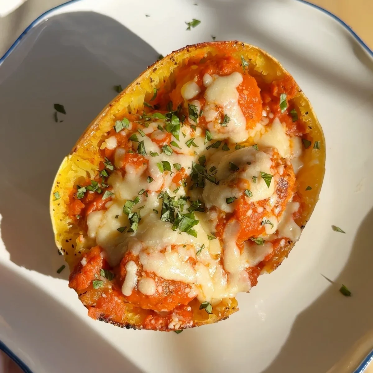 Chicken Meatball Spaghetti Squash Boats
