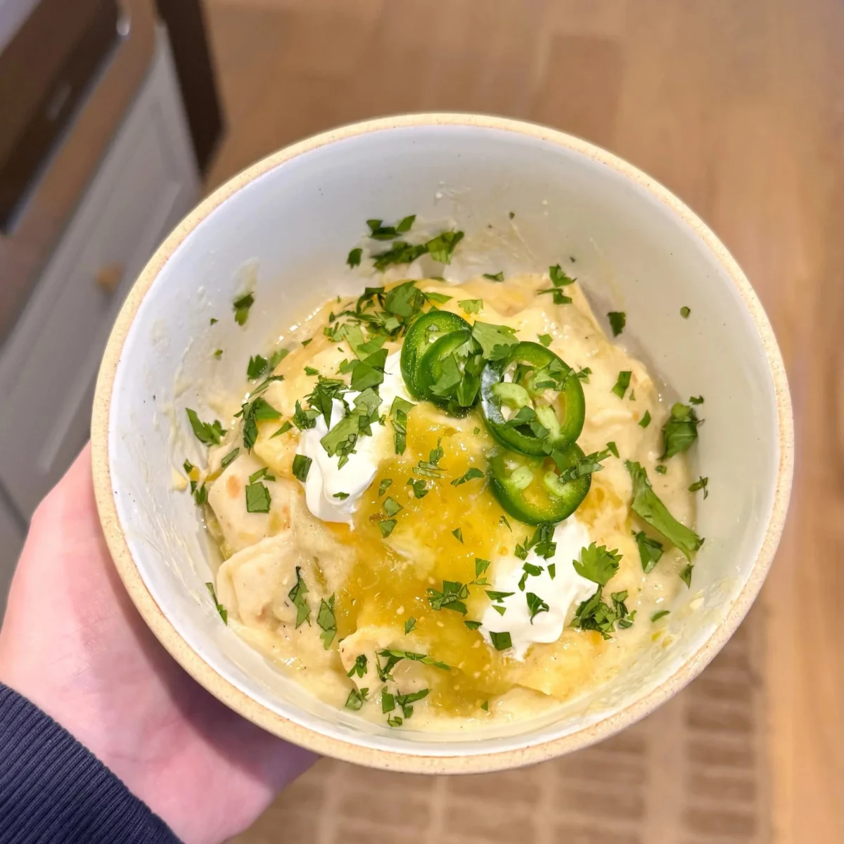 Crockpot White Chicken Enchiladas