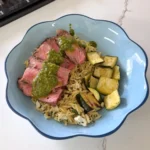 Grilled Steak & Spring Veg With Lemon Herb Orzo