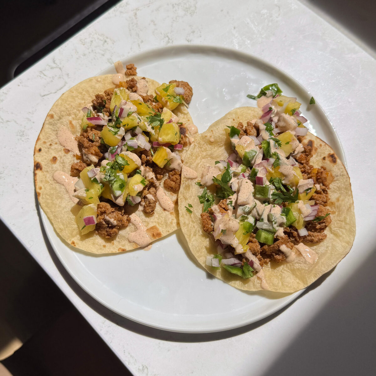 Ground Pork Tacos With Pineapple Salsa