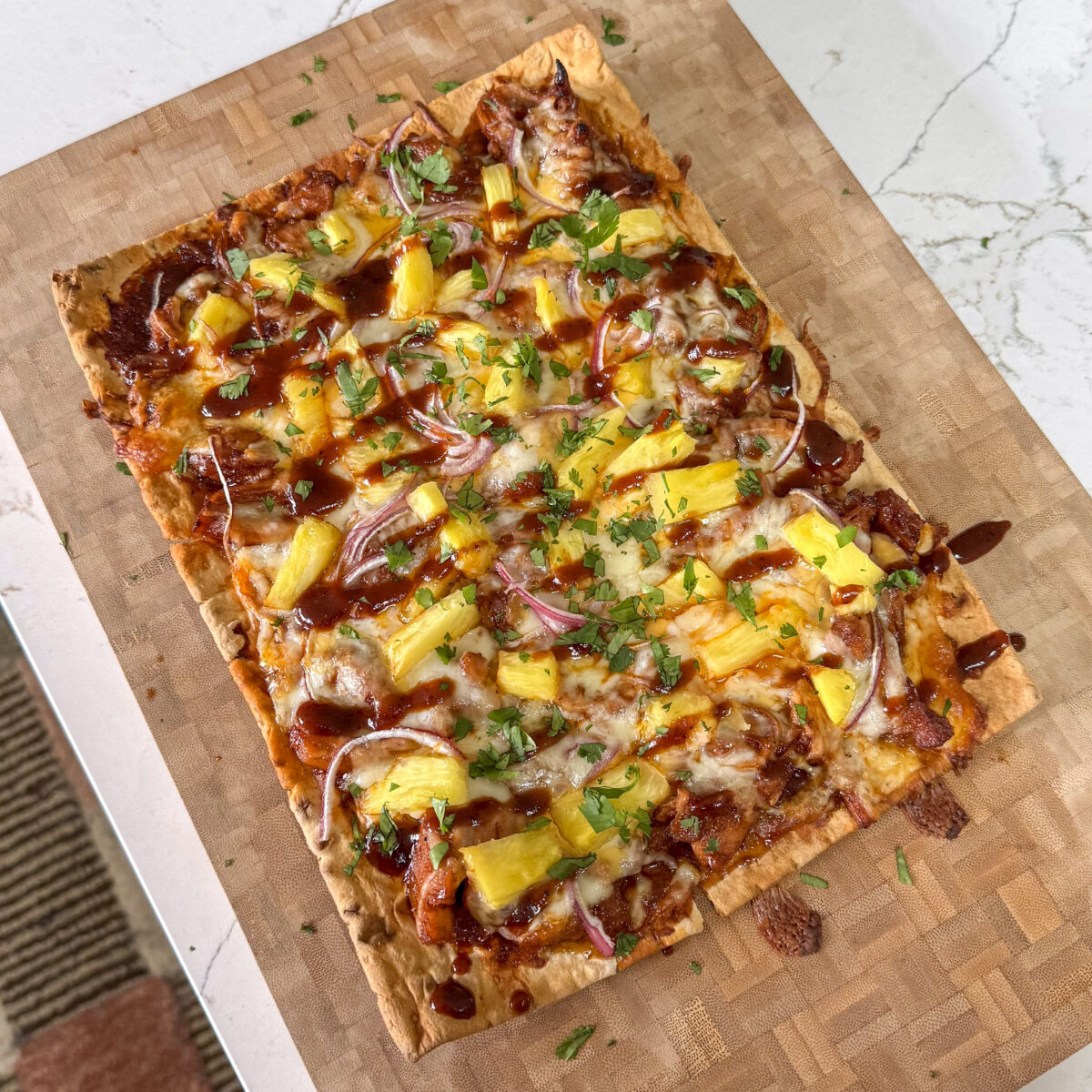Pineapple BBQ Chicken Flatbread