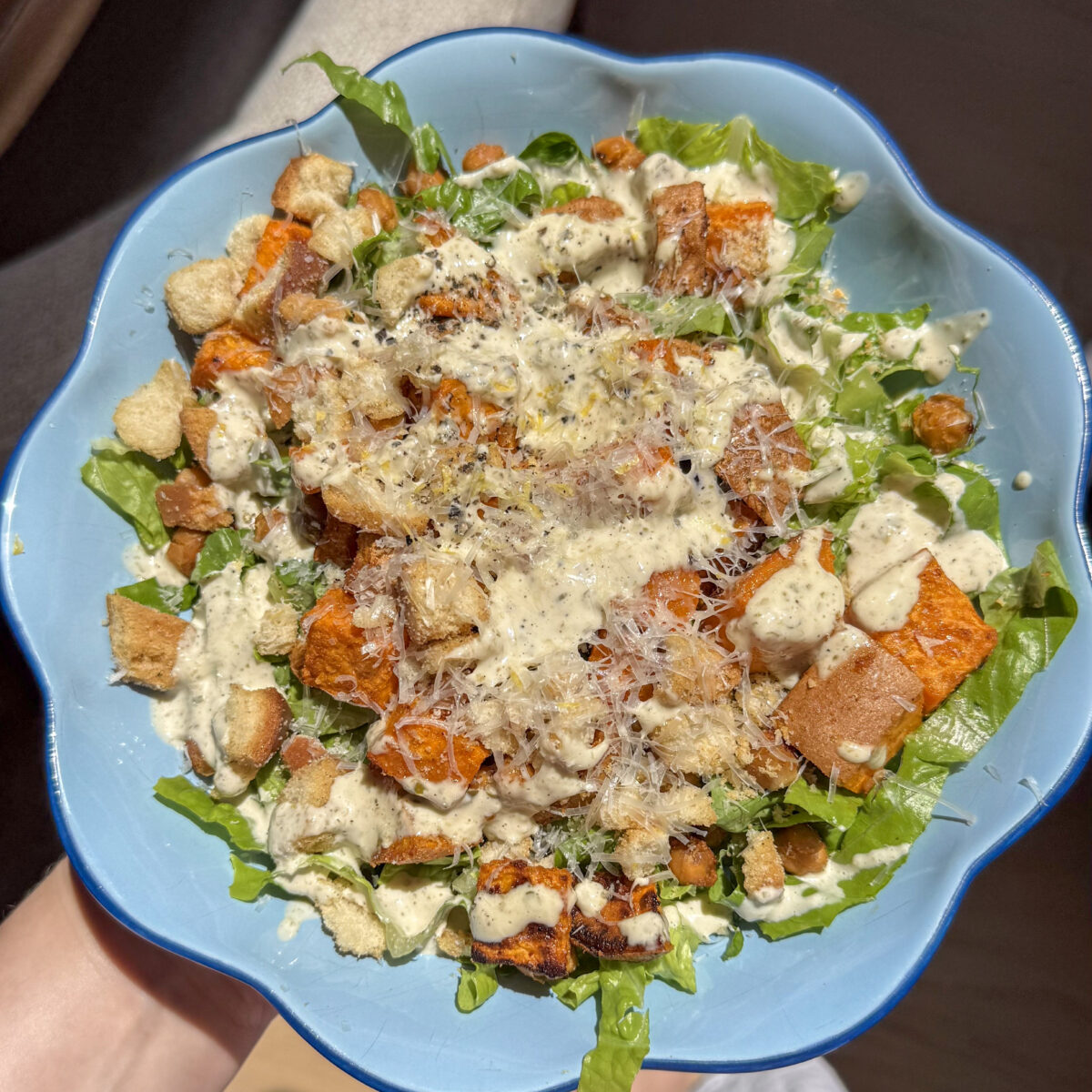 Sweet Potato and Chickpea Caesar Salad