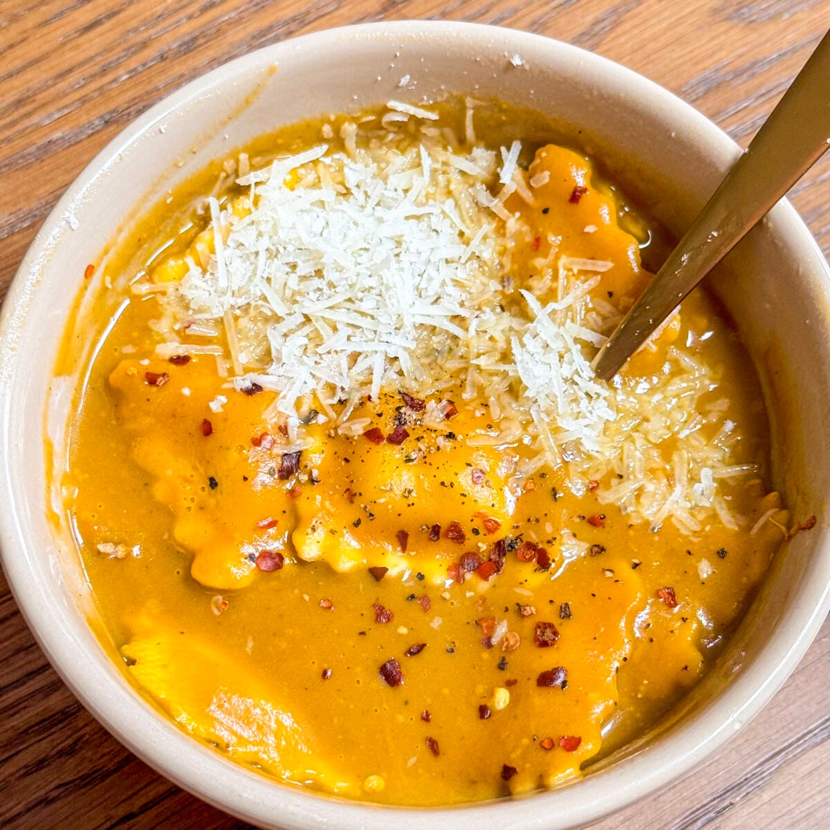 Butternut Squash Ravioli Soup